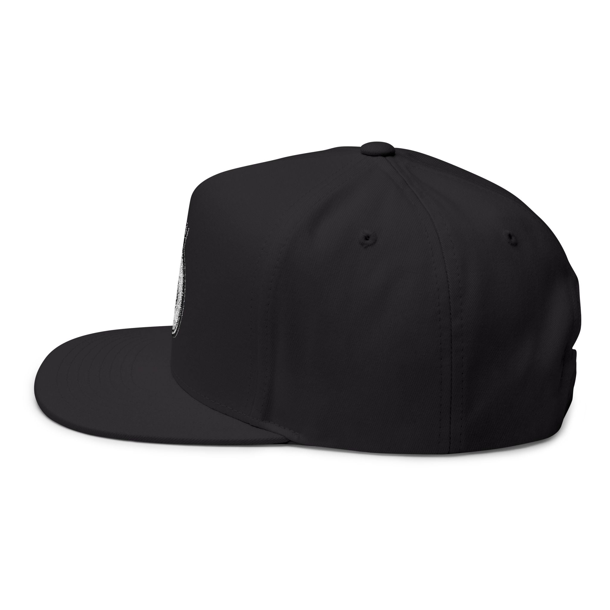 Embroidered Crown Seal Flat Bill Cap