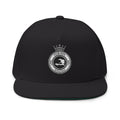 Embroidered Crown Seal Flat Bill Cap