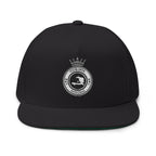Embroidered Crown Seal Flat Bill Cap