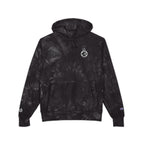 Tie-Dye Champion Hoodie — Embroidered Skull Crest