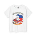 Youth Soccer T‑Shirt - 'Ayiti Ap Bay Gòl' Pride - White
