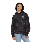 Tie-Dye Champion Hoodie — Embroidered Skull Crest