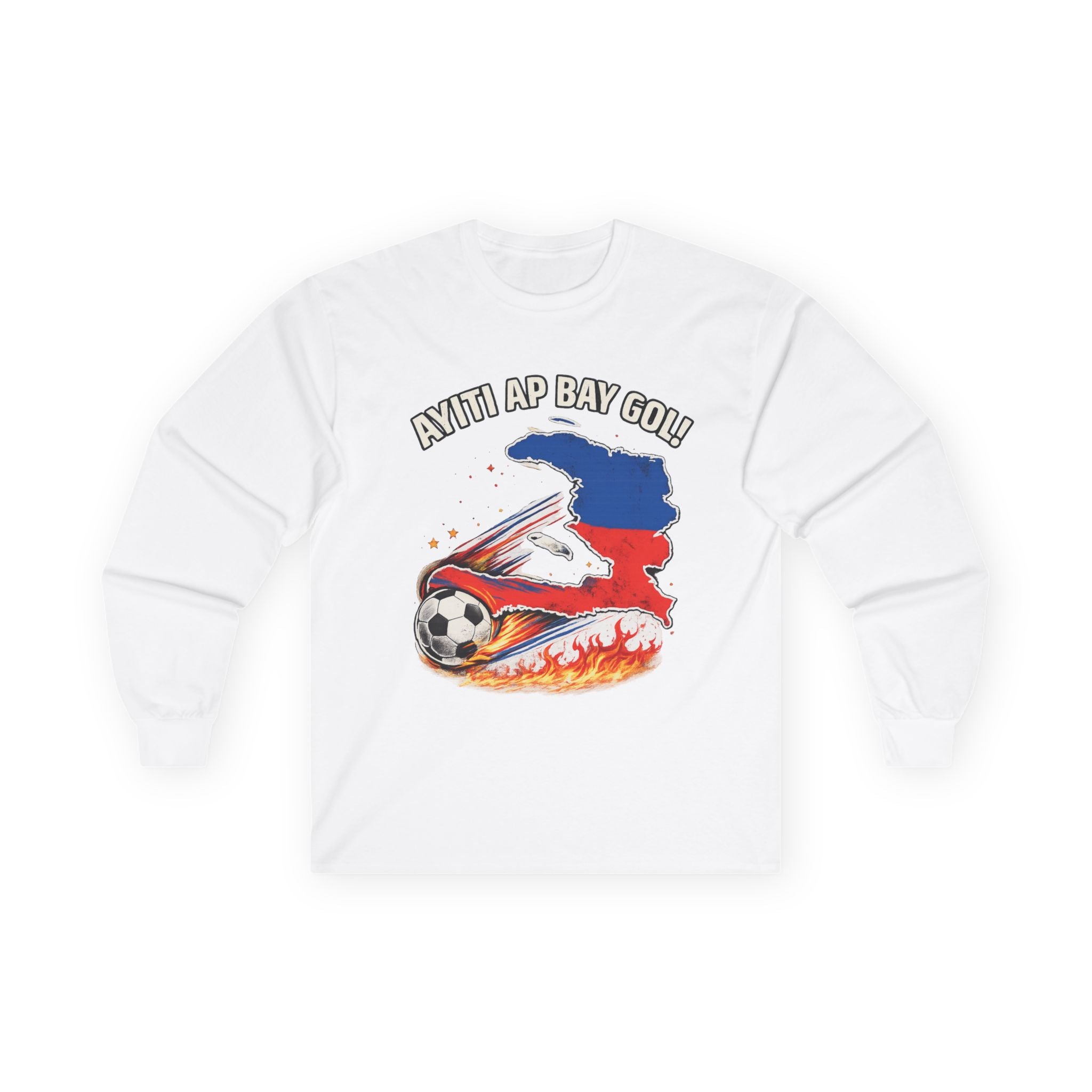Ayiti Ap Bay Gol! Pride Unisex Ultra Cotton Long Sleeve Tee - White