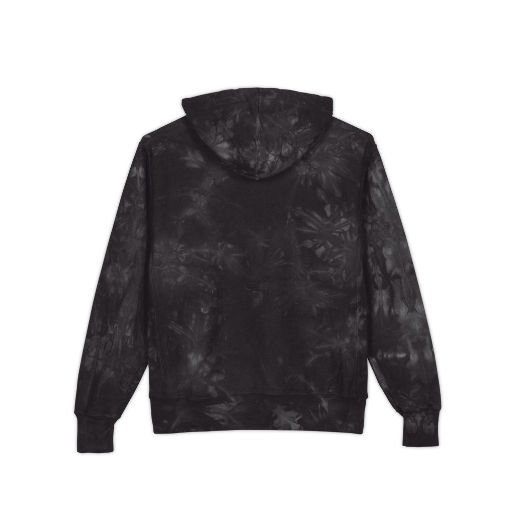 Tie-Dye Champion Hoodie — Embroidered Skull Crest
