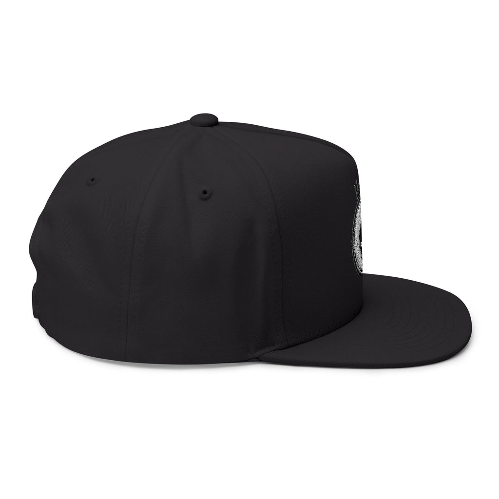 Embroidered Crown Seal Flat Bill Cap